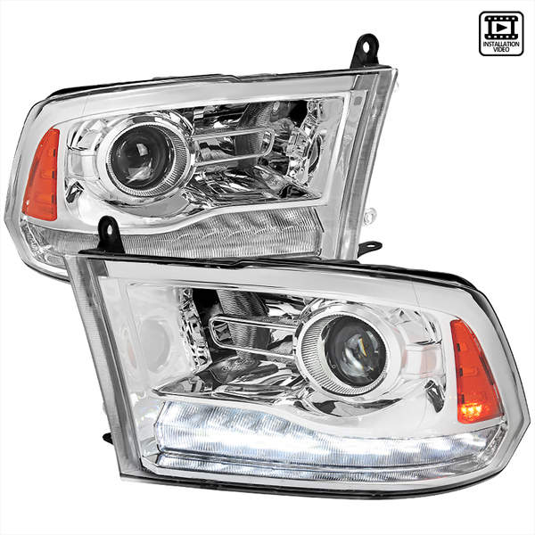 Spec-D Tuning Dodge Ram 1500 2500 3500 Projector Headlights 09-19 2LHP-RAM09G2-SQ-RS